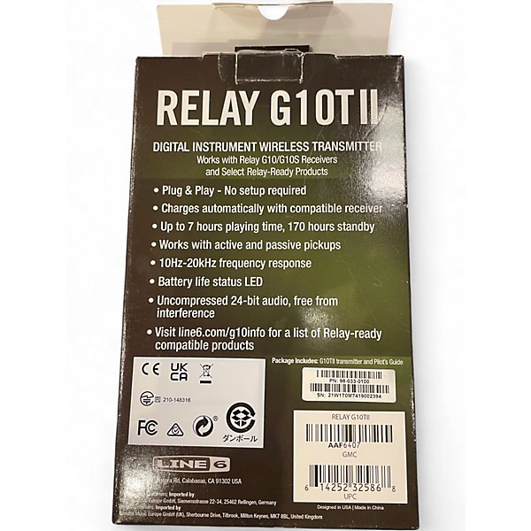 Used Line 6 RELAY G10TII Instrument Wireless System