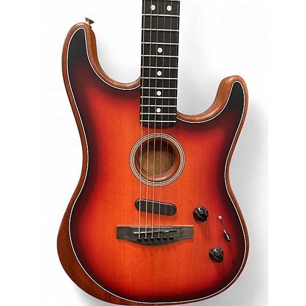Used Fender American Acoustasonic Stratocaster 2 Tone Sunburst Acoustic Electric Guitar