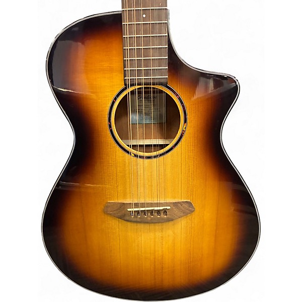 Used 2022 Breedlove Discovery S Concert ED-12 CE 2 Color Sunburst 12 String Acoustic Guitar