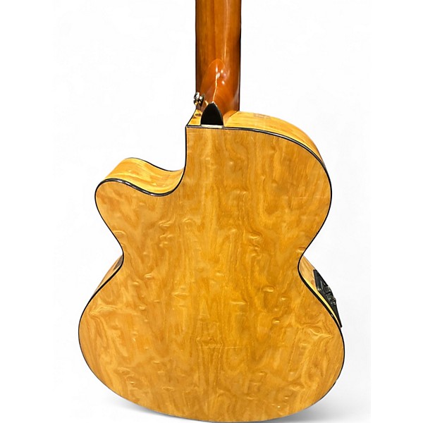 Used Mitchell MX430QAB Quilted Ash Burl Natural Acoustic Electric Guitar