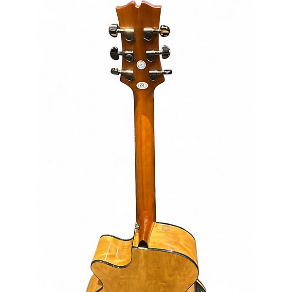 Used Mitchell MX430QAB Quilted Ash Burl Natural Acoustic Electric Guitar