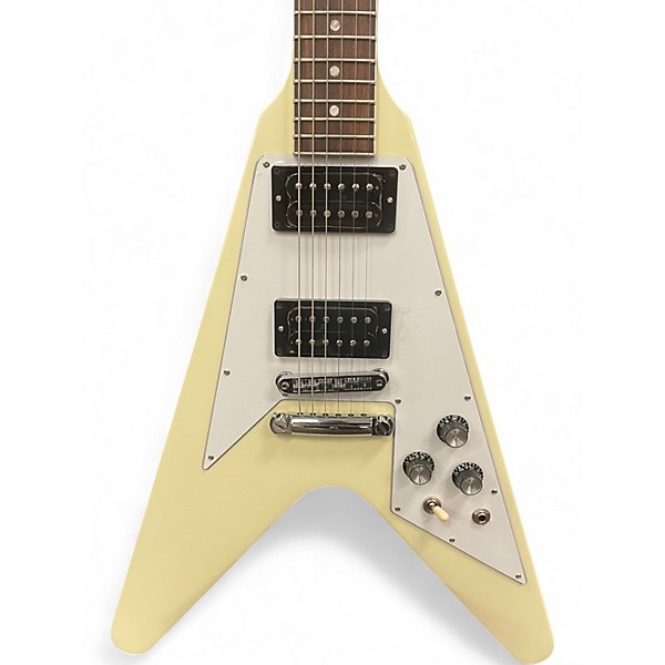 Used Gibson 70s Flying V Aged White Solid Body Electric Guitar