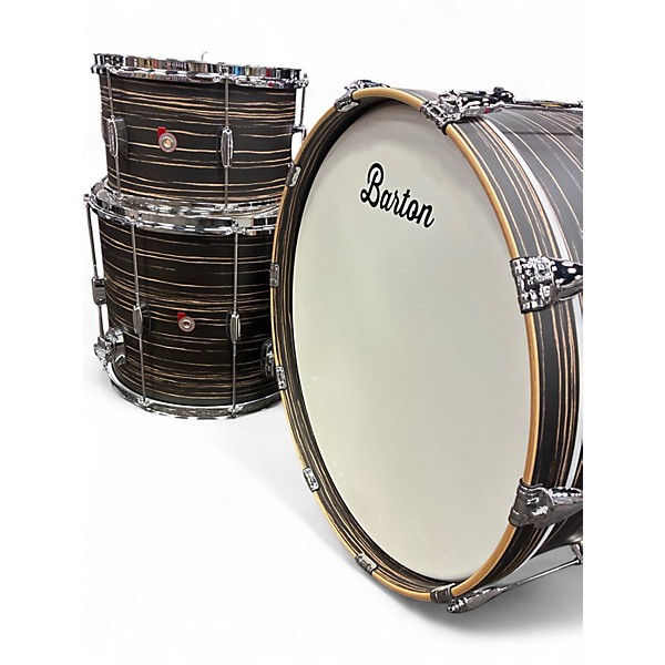 Used Barton Drums 3 Piece Essential Beech Ebony Finish Drum Kit
