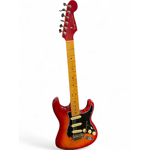 Used Fender American Ultra Luxe Stratocaster PLASMA RED BURST Solid Body Electric Guitar