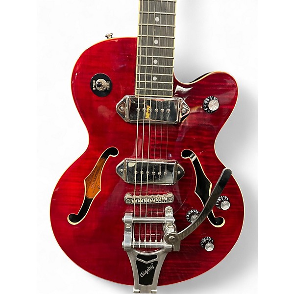 Used Epiphone Wildkat with Bigsby Candy Apple Red Hollow Body Electric Guitar