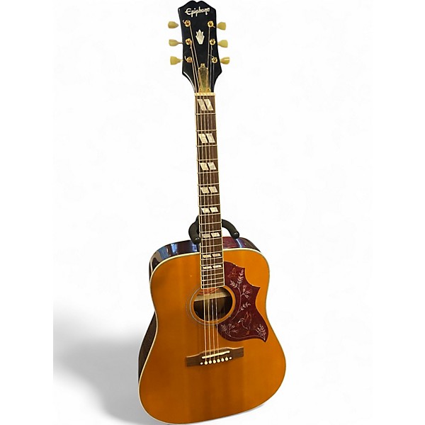 Used Epiphone Inspired by Gibson Hummingbird Natural Acoustic Electric Guitar