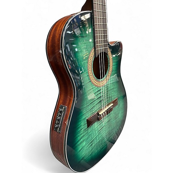 Used Ibanez GA35FMTCE Emerald Burst Classical Acoustic Electric Guitar