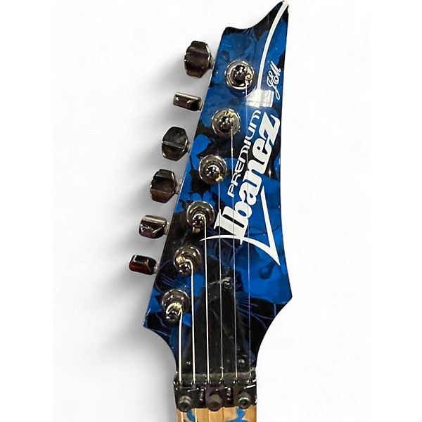 Used 2018 Ibanez Jem 77 Blue Florial  Solid Body Electric Guitar
