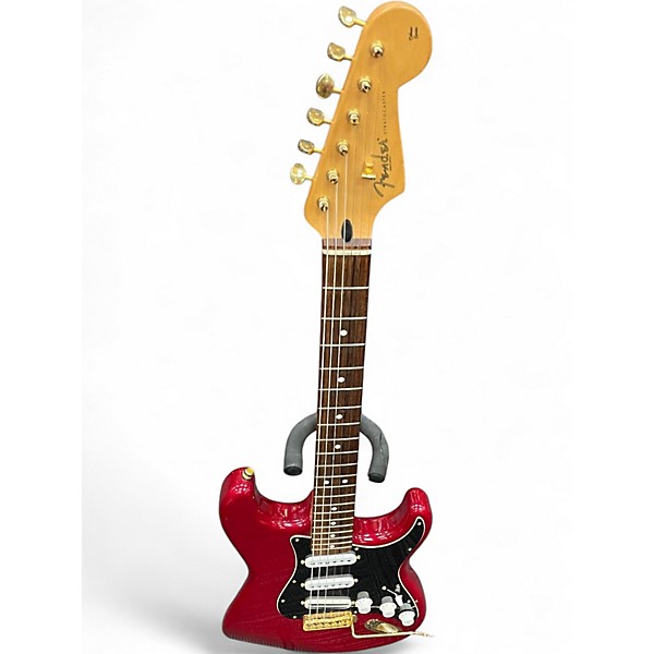 Used Fender Deluxe Player's Stratocaster Crimson Red Trans Solid Body Electric Guitar