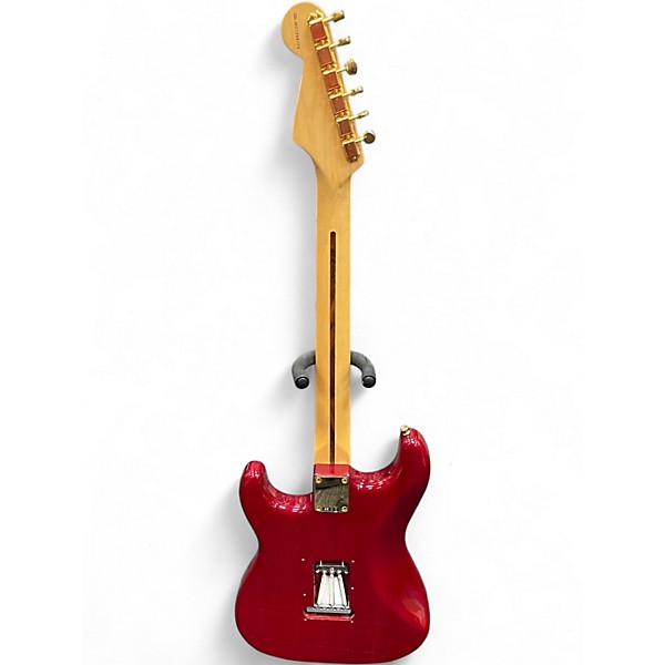 Used Fender Deluxe Player's Stratocaster Crimson Red Trans Solid Body Electric Guitar
