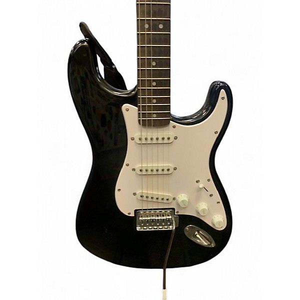 Used Squier STRATOCASTER BLACK Solid Body Electric Guitar