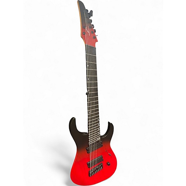 Used Legator Ghost 8 String Multiscale Red to Black Fade Solid Body Electric Guitar