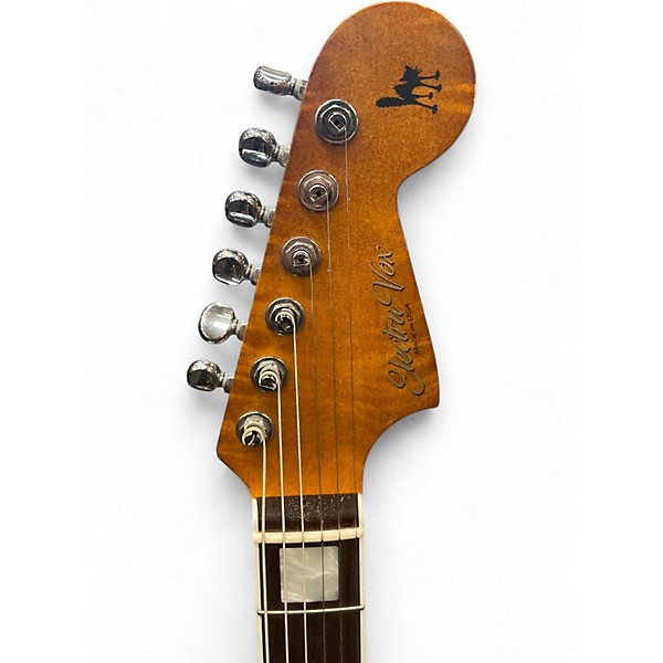 Used Electravox Ultra Deluxe Offset Black Sparkle Hollow Body Electric Guitar