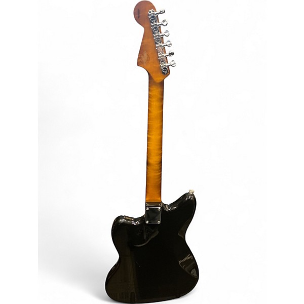 Used Electravox Ultra Deluxe Offset Black Sparkle Hollow Body Electric Guitar