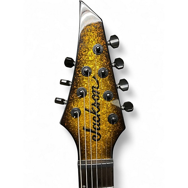 Used 2024 Jackson Pro Plus Series DK Modern EVTN7 Evertune 7 String Gold Sparkle Solid Body Electric Guitar