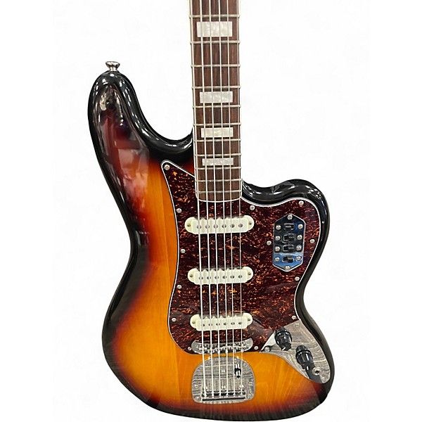 Used Squier Vintage Modified Bass VI Sunburst Electric Bass Guitar