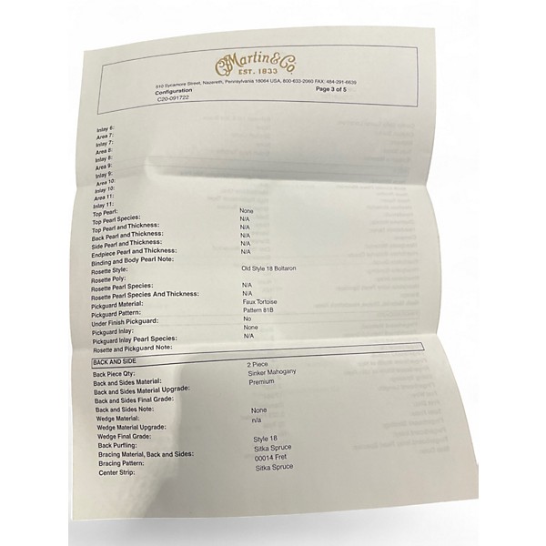 Used Martin Custom Shop OM 18 Style Sinker Mahogany/ Adirondack VTS Natural Acoustic Electric Guitar