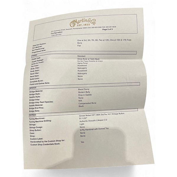 Used Martin Custom Shop OM 18 Style Sinker Mahogany/ Adirondack VTS Natural Acoustic Electric Guitar