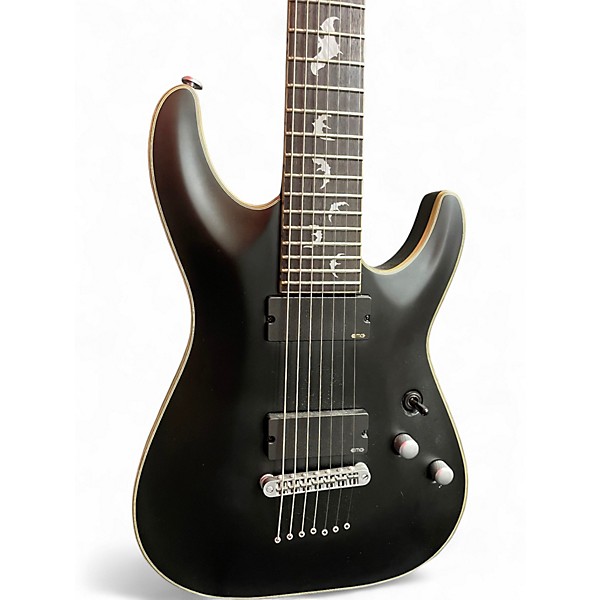 Used Schecter Guitar Research Damien Platinum 7 Flat Black Solid Body Electric Guitar