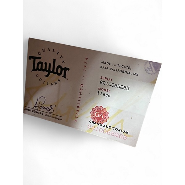 Used Taylor 114CE Natural Acoustic Electric Guitar