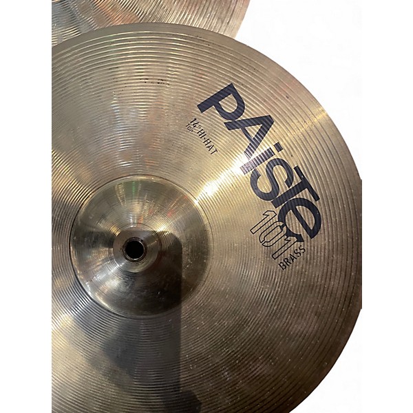 Used Paiste 14in 101 Brass Hi Hat Cymbals Cymbal