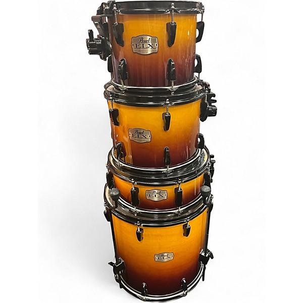 Used 1990s Pearl 5 Piece Elx Sunburst Drum Kit