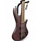 Used Schecter Guitar Research Stiletto Studio 4 String Fretless Trans Purple Electric Bass Guitar