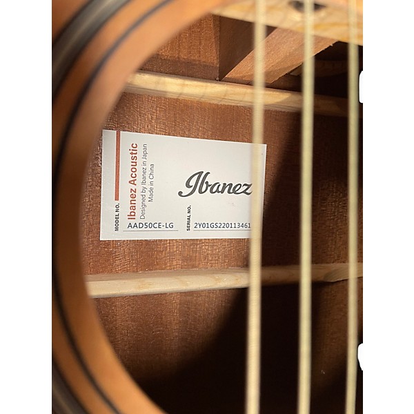 Used Ibanez AAD50CE Advanced Acoustic Grand Dreadnought Natural Acoustic Electric Guitar