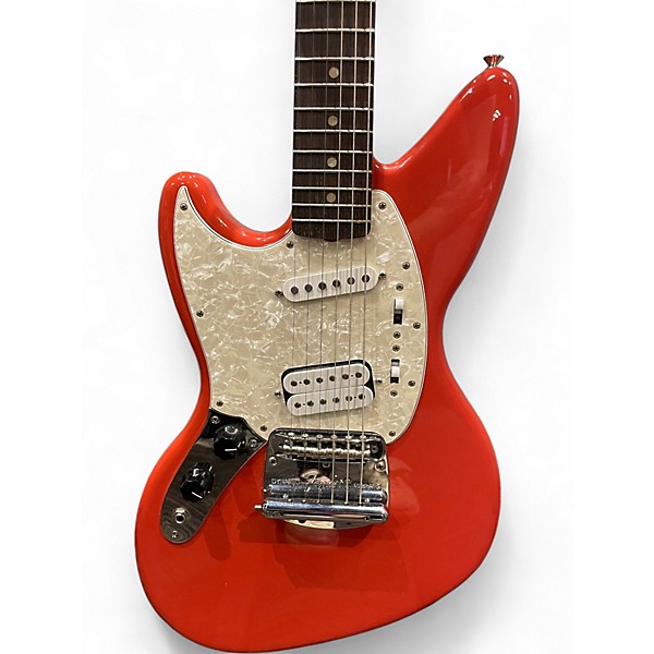Used Fender Jagstang Left Handed Fiesta Red Electric Guitar