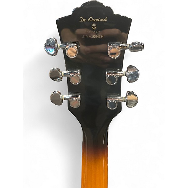 Used DeArmond X155 LH 3 Tone Sunburst Hollow Body Electric Guitar