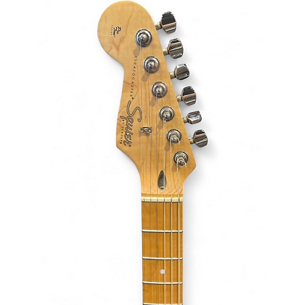 Used Squier Pro Tone Stratocaster Left Handed Antique White Solid Body Electric Guitar