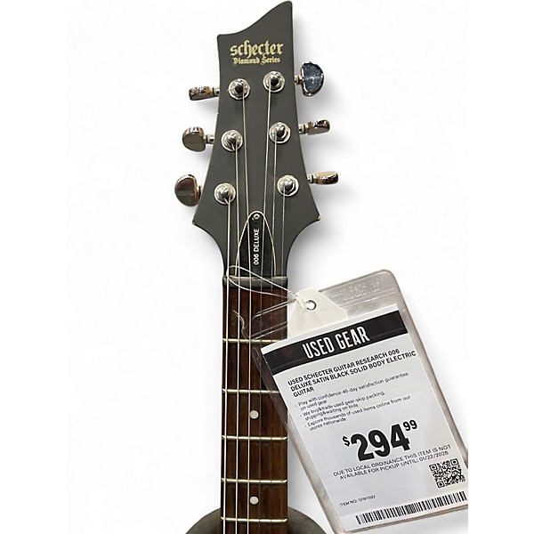 Used Schecter Guitar Research 006 deluxe Satin Black Solid Body Electric Guitar