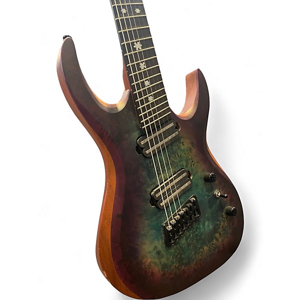 Used Agile LEGACY 7 PLUS MULTISCALE GREEN PURPLE BURST Solid Body Electric Guitar