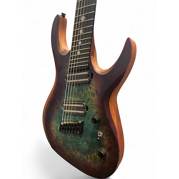 Used Agile LEGACY 7 PLUS MULTISCALE GREEN PURPLE BURST Solid Body Electric Guitar