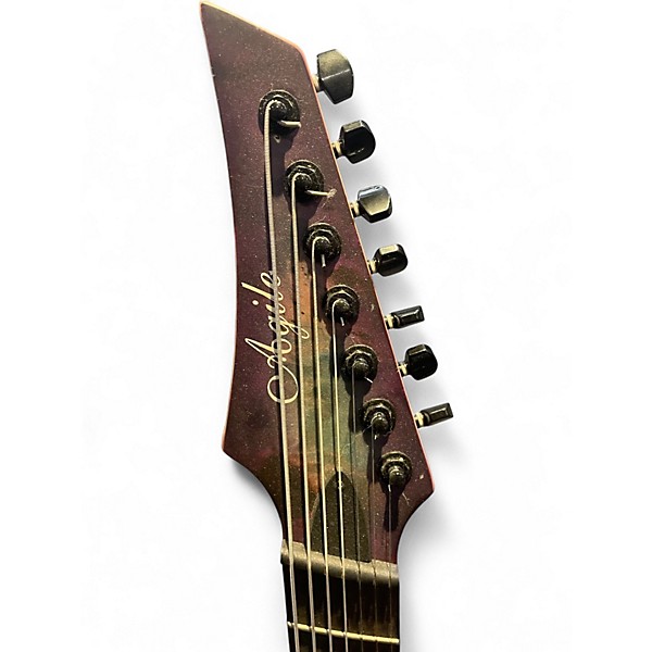 Used Agile LEGACY 7 PLUS MULTISCALE GREEN PURPLE BURST Solid Body Electric Guitar