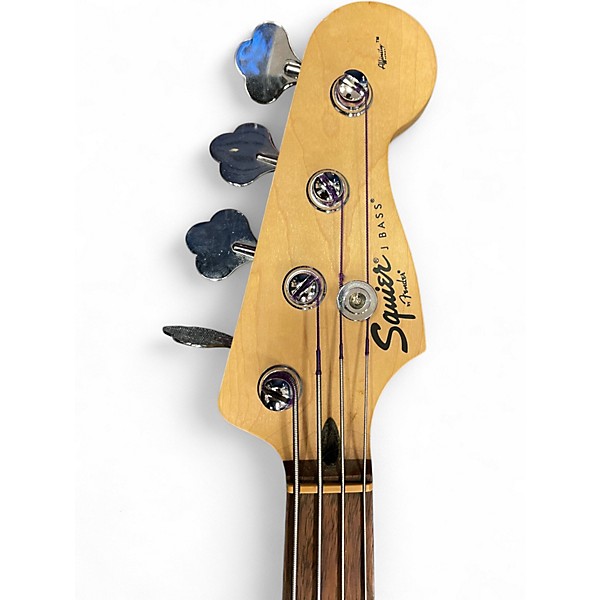 Used Squier J Bass Red Electric Bass Guitar