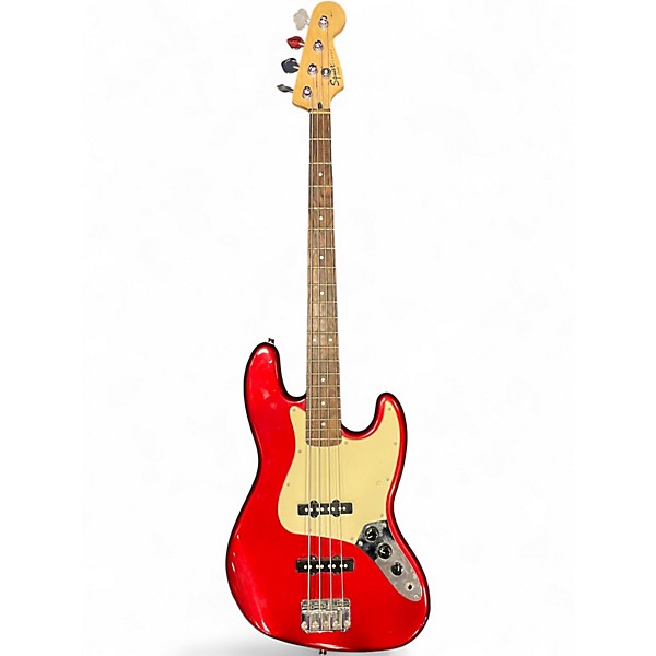 Used Squier J Bass Red Electric Bass Guitar