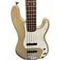 Used Squier 5 String Precision Bass Shoreline Gold Electric Bass Guitar