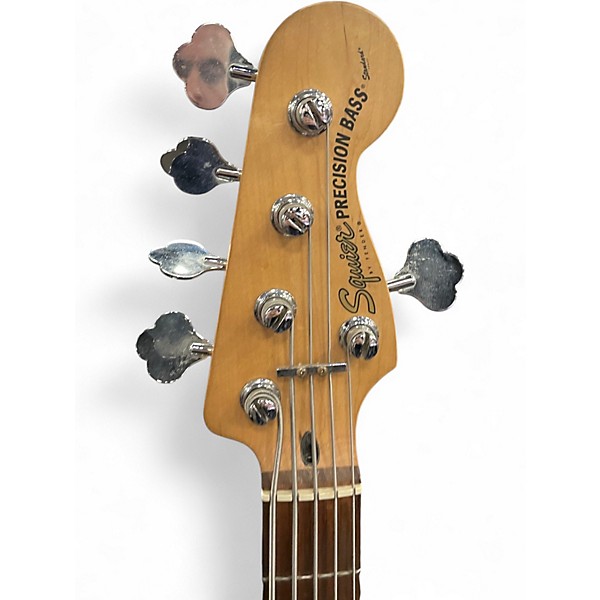 Used Squier 5 String Precision Bass Shoreline Gold Electric Bass Guitar