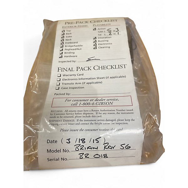 Used Gibson Brian Ray '63 SG Silver Fox Solid Body Electric Guitar