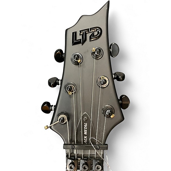 Used ESP black metal F series matte black Solid Body Electric Guitar