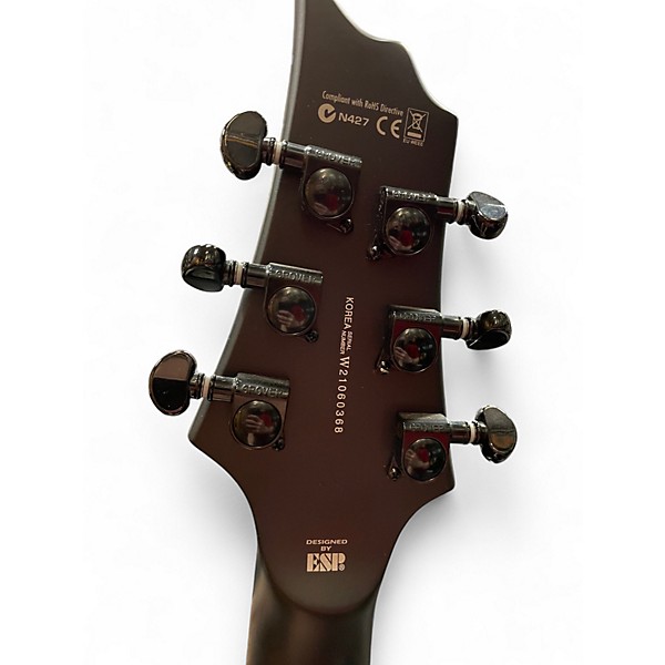 Used ESP black metal F series matte black Solid Body Electric Guitar