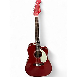 Used Fender Sonoran Candy Apple Red Acoustic Electric Guitar