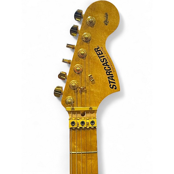 Used Starcaster by Fender Stratocaster Black Solid Body Electric Guitar