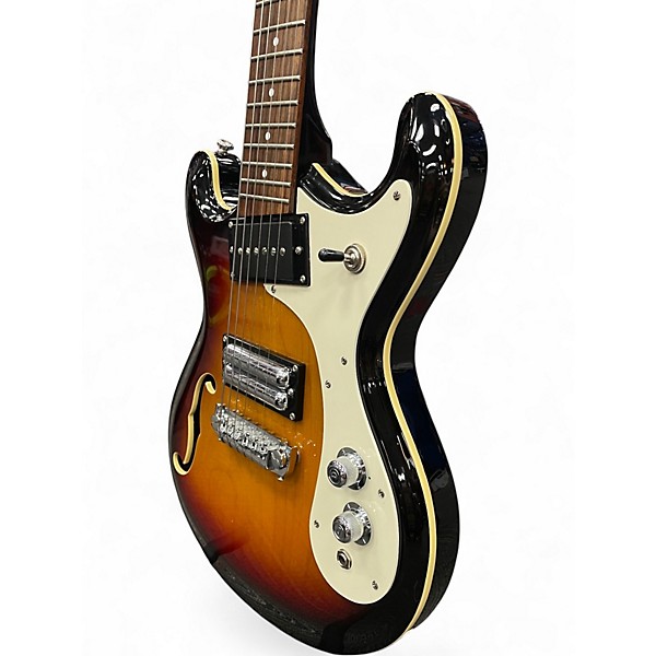 Used Danelectro 66 3 Tone Sunburst Hollow Body Electric Guitar