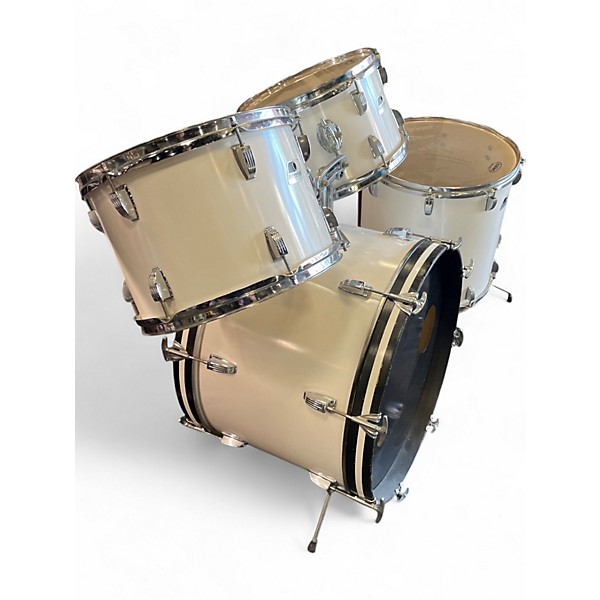 Vintage 1980s Ludwig 4 Piece Rocker Kit white Drum Kit
