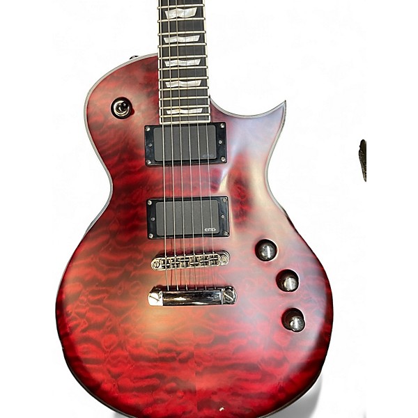 Used ESP LTD EC401QM SATIN BLACK CHERRY Solid Body Electric Guitar