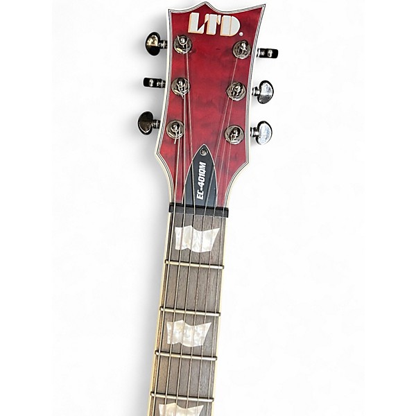 Used ESP LTD EC401QM SATIN BLACK CHERRY Solid Body Electric Guitar