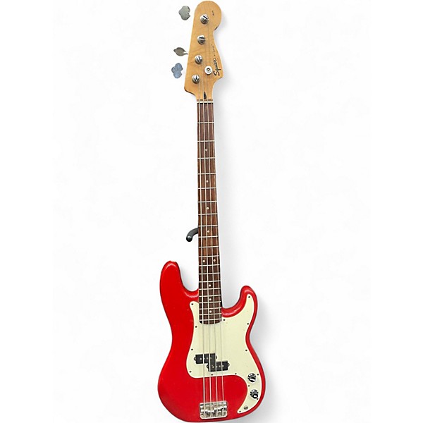 Used Squier P-BASS RED Electric Bass Guitar