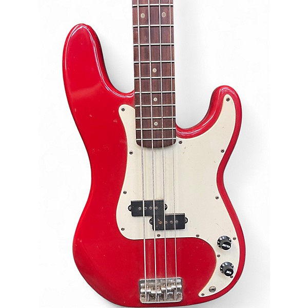 Used Squier P-BASS RED Electric Bass Guitar